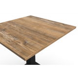 Bistrotisch ALFA S weiss 68x68 Retro-Holz