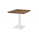 Bistrotisch ALFA S weiss 68x68 Retro-Holz