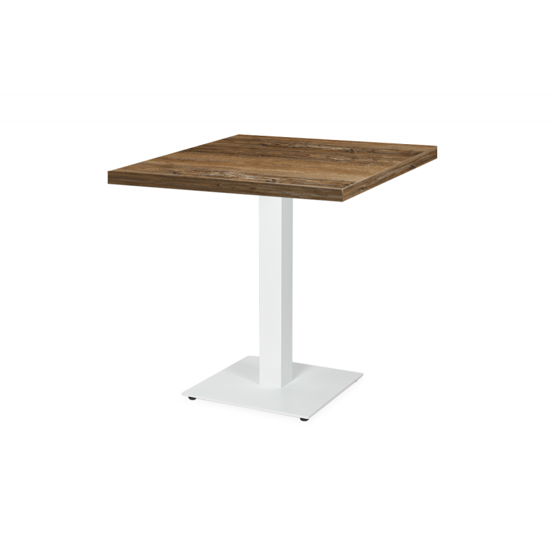 Bistrotisch ALFA S weiss 68x68 Retro-Holz