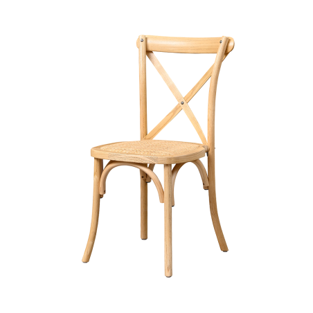 Hochzeitsstuhl CROSS-BACK HOLZ RATTAN natur