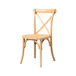 Hochzeitsstuhl CROSS-BACK HOLZ RATTAN natur
