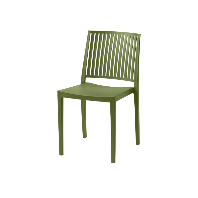 Caféstuhl GOMERA STRIPES olio verde