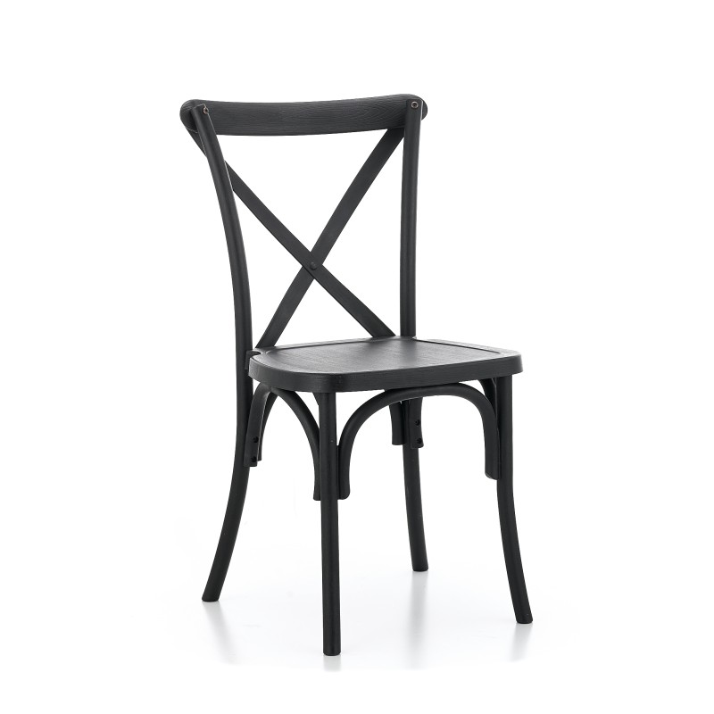 CROSS-BACK POLLYWOOD Hochzeitsstuhl schwarz