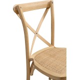 Hochzeitsstuhl CROSS-BACK HOLZ RATTAN natürlich gekalkt