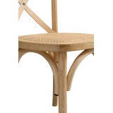 Hochzeitsstuhl CROSS-BACK HOLZ RATTAN natürlich gekalkt