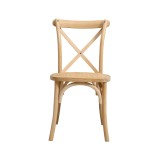 Hochzeitsstuhl CROSS-BACK HOLZ RATTAN natürlich gekalkt