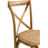 Hochzeitsstuhl CROSS-BACK HOLZ RATTAN hell rustikal