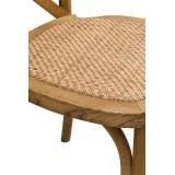 Hochzeitsstuhl CROSS-BACK HOLZ RATTAN hell rustikal