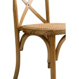 Hochzeitsstuhl CROSS-BACK HOLZ RATTAN hell rustikal