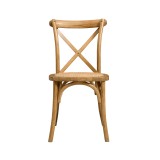 Hochzeitsstuhl CROSS-BACK HOLZ RATTAN hell rustikal