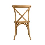 Hochzeitsstuhl CROSS-BACK HOLZ RATTAN hell rustikal