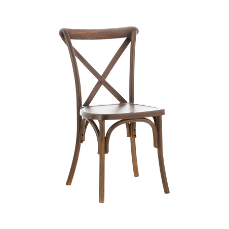 CROSS-BACK POLYWOOD Hochzeitsstuhl nussig