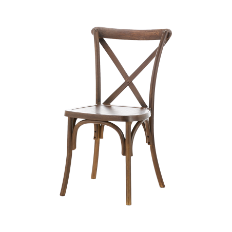 CROSS-BACK POLYWOOD Hochzeitsstuhl nussig