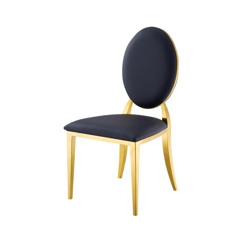 Metallener Hochzeitsstuhl GLAMOUR ALL TAP Gold–Schwarz
