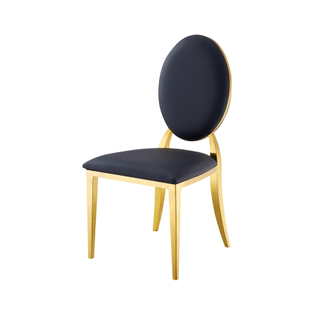 Metallener Hochzeitsstuhl GLAMOUR ALL TAP Gold–Schwarz