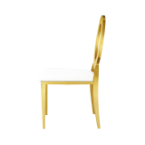 Metallener Hochzeitsstuhl Glamour Tap Gold–Weiß