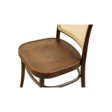 Holz Restaurantstuhl LOOMI 811 Rattan walnuss