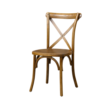 Stuhl CROSS-BACK WOOD Dunkel Rustikal