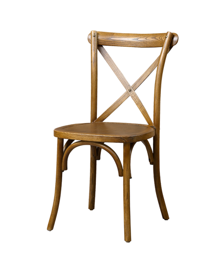 Stuhl CROSS-BACK WOOD Dunkel Rustikal