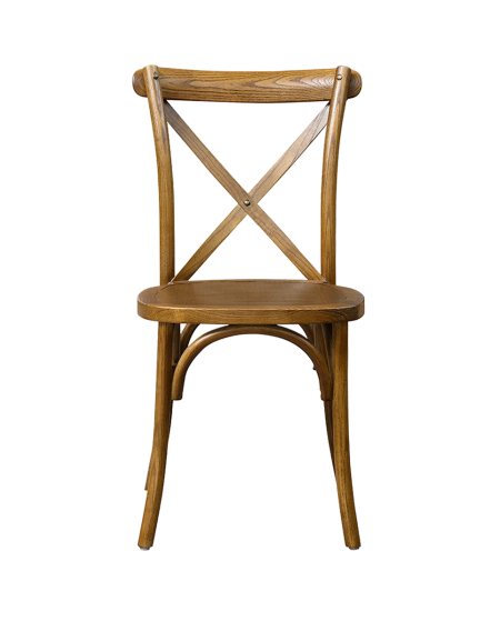 Stuhl CROSS-BACK WOOD Dunkel Rustikal