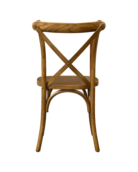 Stuhl CROSS-BACK WOOD Dunkel Rustikal