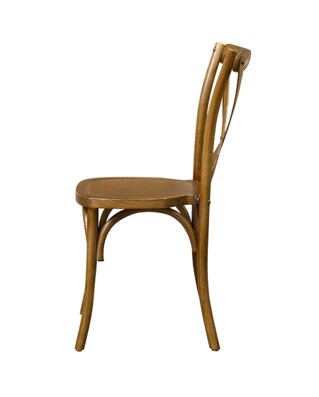 Stuhl CROSS-BACK WOOD Dunkel Rustikal