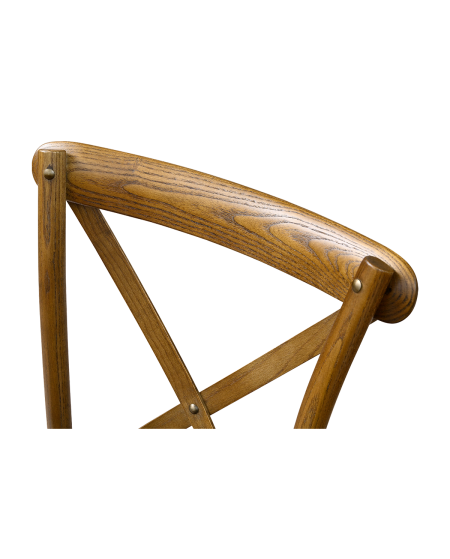 Stuhl CROSS-BACK WOOD Dunkel Rustikal