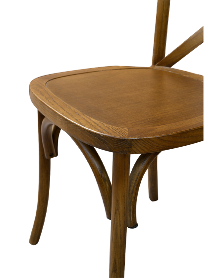 Stuhl CROSS-BACK WOOD Dunkel Rustikal