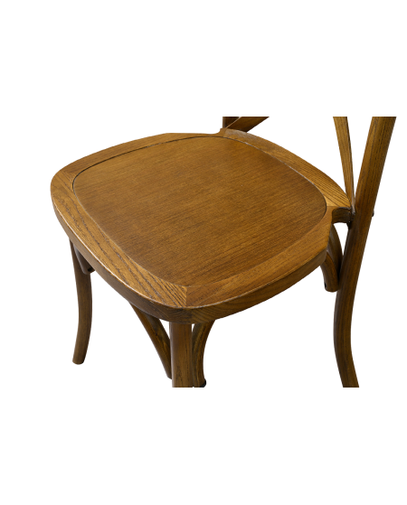 Stuhl CROSS-BACK WOOD Dunkel Rustikal