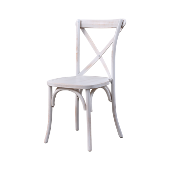 Stuhl CROSS-BACK WOOD Weiß Antik