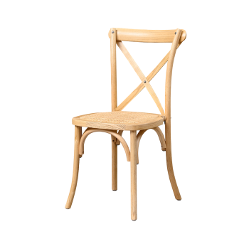 Stuhl CROSS-BACK WOOD Rattan Natur