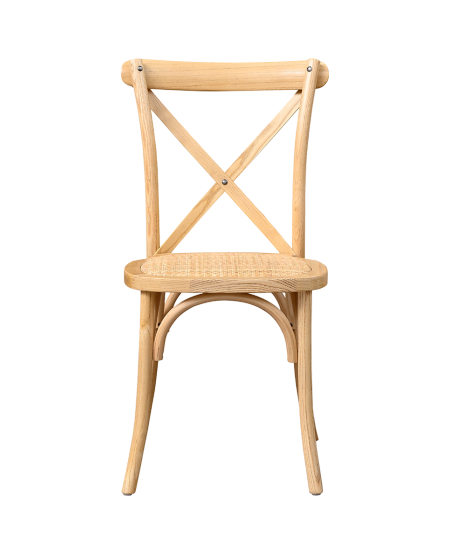 Stuhl CROSS-BACK WOOD Rattan Natur