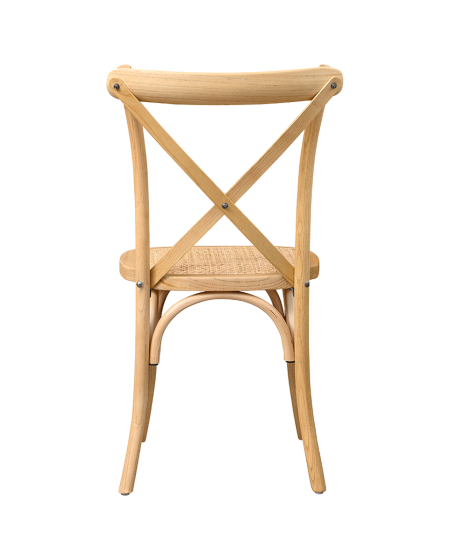Stuhl CROSS-BACK WOOD Rattan Natur