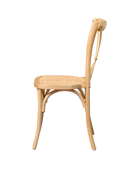 Stuhl CROSS-BACK WOOD Rattan Natur