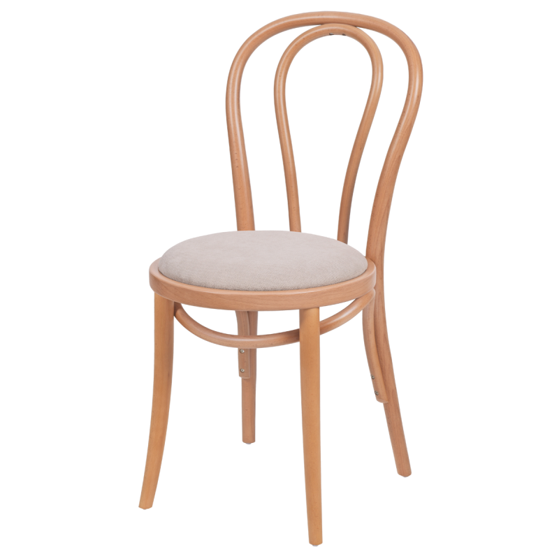 Holz Restaurantstuhl MONET 18 mit Polsterung in Beige