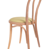 Holz Restaurantsthul MONET 18 mit Polsterung in Pistaziengrün