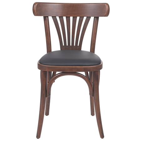 Holz Restaurantstuhl LEGEND mit Polsterung Kunstleder Schwarz