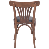 Holz Restaurantstuhl LEGEND mit schwarzem Kunstledersitz