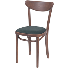 Holz Restaurantstuhl BOOMERANG mit grüner Polsterung