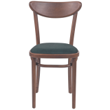Holz Restaurantstuhl BOOMERANG mit grüner Polsterung
