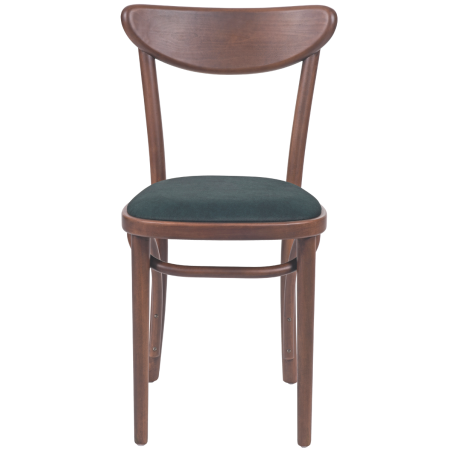 Holz Restaurantstuhl BOOMERANG mit grünem Sitz