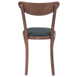 Holz Restaurantstuhl BOOMERANG mit grüner Polsterung