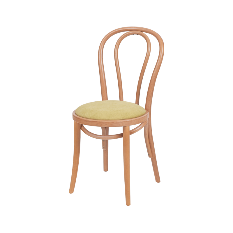 Holz Restaurantstuhl MONET 18 mit pistaziengrünem Sitz