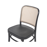 Holz Restaurantstuhl LOOMI 811 Rattan schwarz