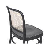 Holz Restaurantstuhl LOOMI 811 Rattan schwarz