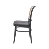 Holz Restaurantstuhl LOOMI 811 Rattan schwarz
