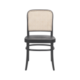 Holz Restaurantstuhl LOOMI 811 Rattan schwarz
