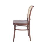 Holz Restaurantstuhl LOOMI 811 Rattan walnuss