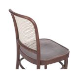 Holz Restaurantstuhl LOOMI 811 Rattan walnuss