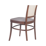 Holz Restaurantstuhl LOOMI 811 Rattan walnuss